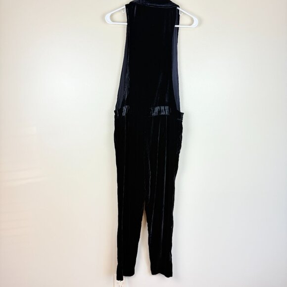 Anthropologie Harlyn Silk-Velvet Tuxedo Jumpsuit – Black Sz SP - Picture 4 of 13